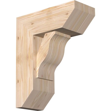Ekena Millwork Funston Slat Smooth Bracket w/ Offset Brace, Douglas Fir, 7 1/2"W x 18"D x 22"H BKT0806X18X22FST06SDF